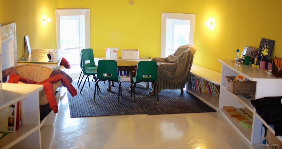 View of peace corner in Montessori classroom