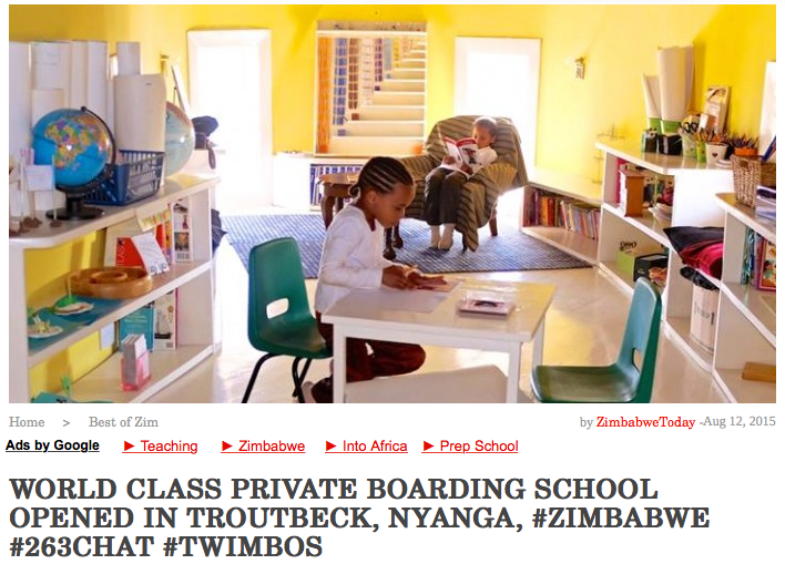 Zimbabwe-Today features  The Troutbeck School