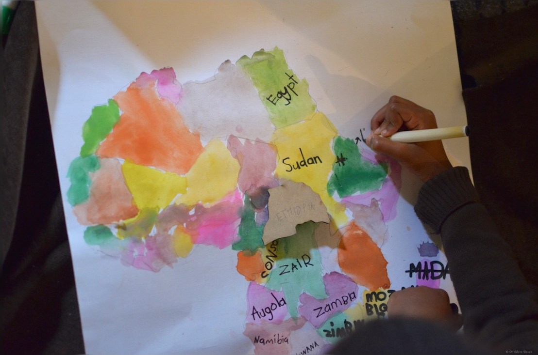 6 year old creates her first map of Africa