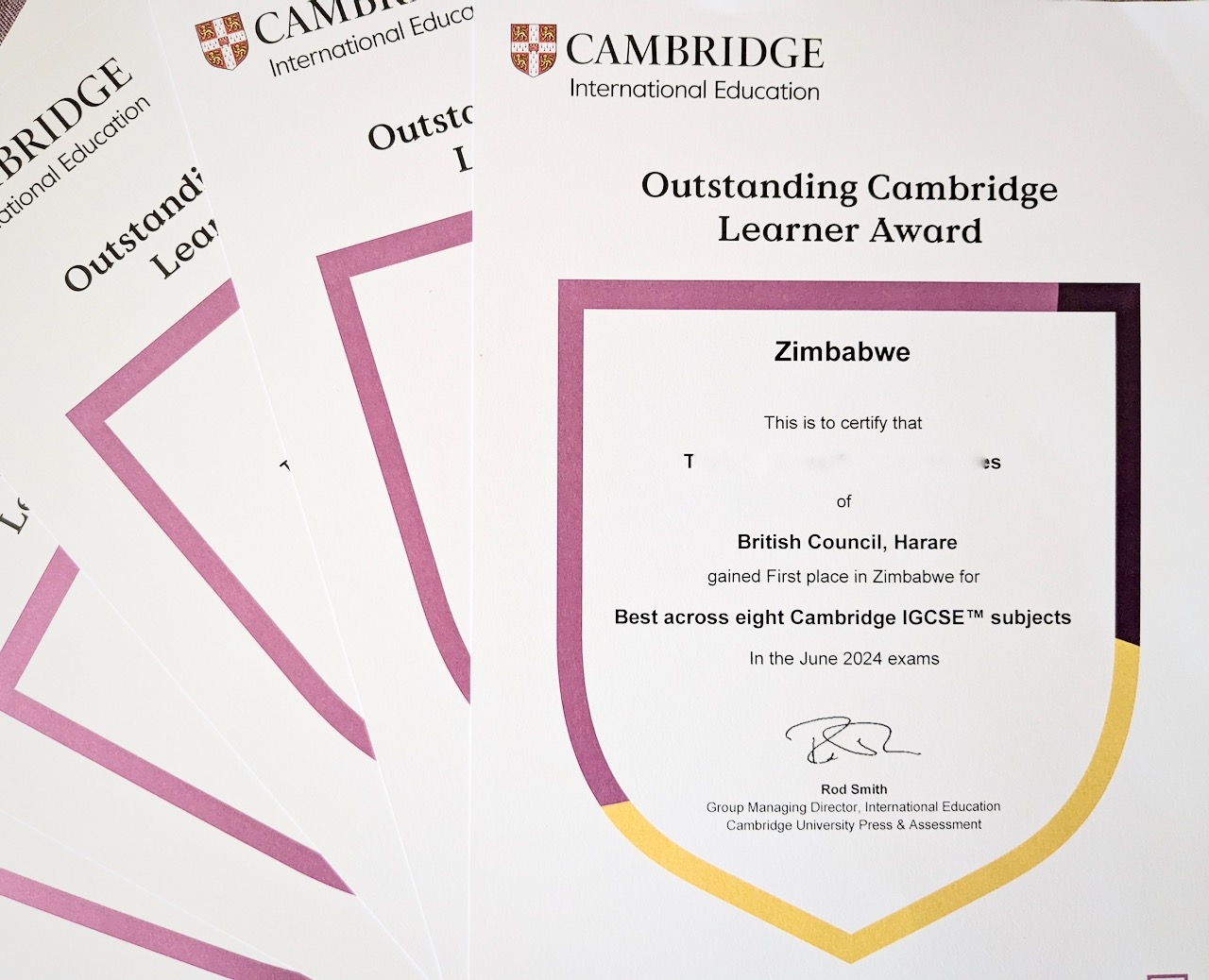 Best across 8 subjects Cambridge IGCSE
