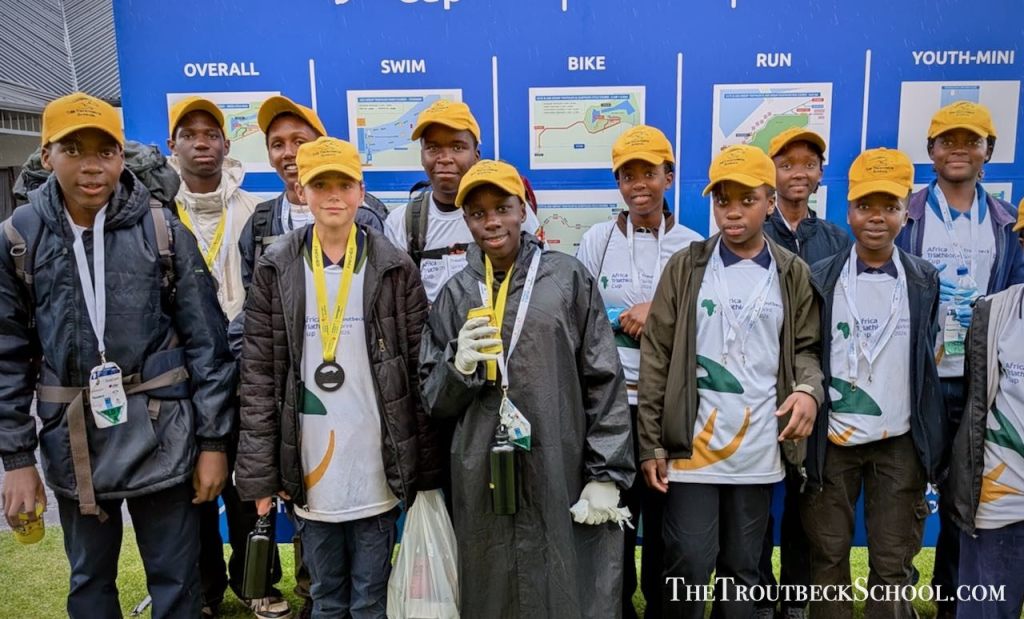 Troutbeck pupils supporting the Bonaqua Troutbeck Triathlon
