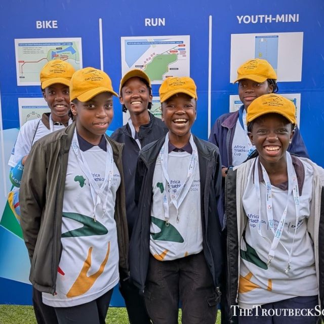 Troutbeck pupils supporting the Bonaqua Troutbeck Triathlon