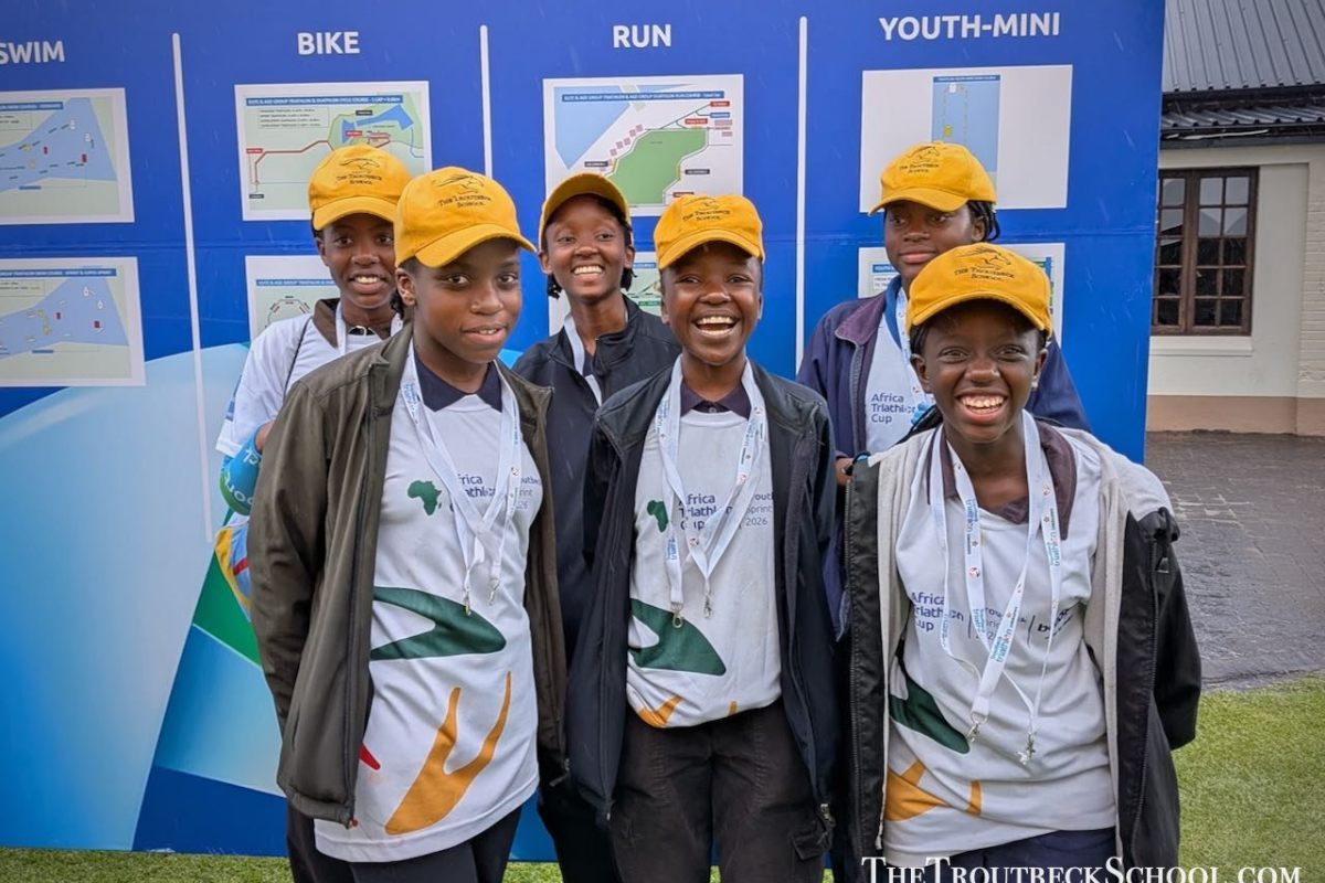 Troutbeck pupils supporting the Bonaqua Troutbeck Triathlon