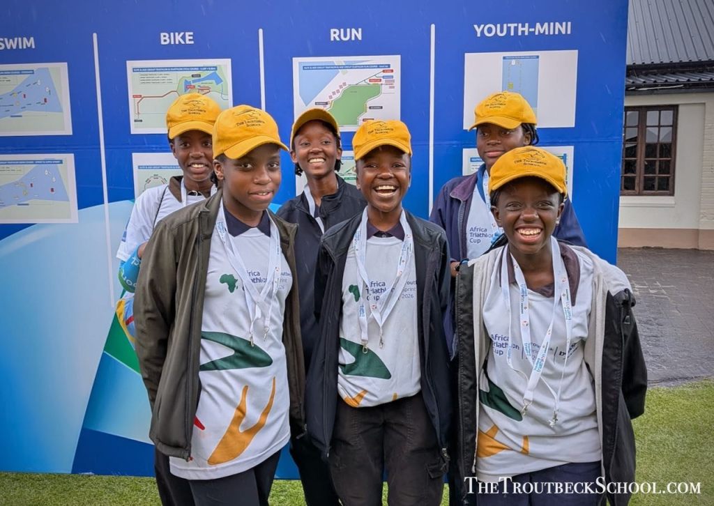 Troutbeck pupils supporting the Bonaqua Troutbeck Triathlon